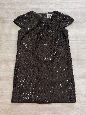 Milly Minis Black Sequin Shift Girls Dress Size 10